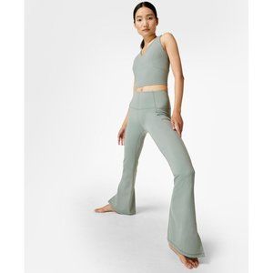 Sweaty Betty Storm Blue Ankle-Slit 30'' Flare Pants Green ( S )
